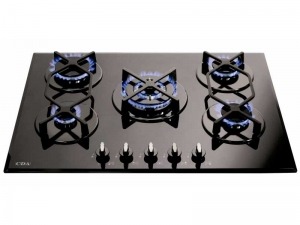 CDA HVG720BL 5 Burner Gas on Glass Hob
