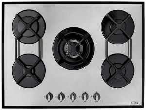 CDA HVG720SS 5 Burner Gas on Glass Hob