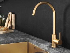 Ellsi Entice Gold Mixer Tap with Swivel Spout